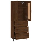 vidaXL Buffet haut Chêne marron 69 5x34x180 cm Bois d'ingénierie