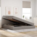 vidaXL Lit avec rangement et matelas Taupe 200 x 200 cm Polyester