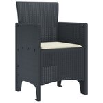 vidaXL Chaise de jardin 4 Pièces Anthracite 53 x 49 x 85 cm PP