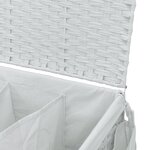 vidaXL Panier à linge avec roulettes blanc 60x35x60 5cm résine tressée