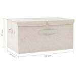 vidaXL Boîte de rangement Tissu 50x30x25 cm Crème