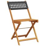 vidaXL Ensemble de bistro 3 Pièces noir résine tressée et bois massif