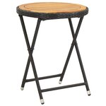 vidaXL Table à thé Noir 60 cm Résine tressée et bois d'acacia solide