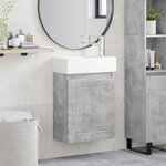 vidaXL Meuble de salle de bain avec robinet Gris béton