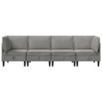 vidaXL Ensemble de meubles pour le salon 4 Pièces Gris clair Velours