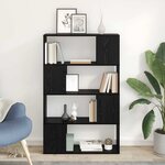 vidaXL Centre de divertissement Noir 80 x 24 x 124 cm