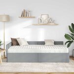 vidaXL Cadre de lit d'angle avec matelas Autre 2 Pièces Gris clair tissu