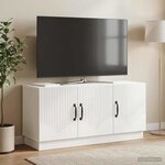 vidaXL Meuble TV Blanc brillant 99 x 34 5 x 47 cm Bois d'ingénierie