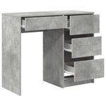 vidaXL Bureau d'écriture gris Béton gris Béton Standard Rangement