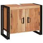 vidaXL Meuble sous-vasque de salle de bain Bois d'acacia massif  fer
