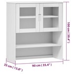 vidaXL Dessus de buffet MOLDE Blanc 90x35x100 cm Bois massif de pin
