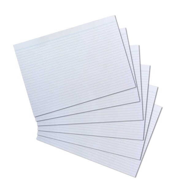 Paquet de 100 fiches bristol  format A4  lignées  blanc HERLITZ