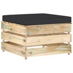 Vidaxl salon de jardin 6 pièces avec coussins bois imprégné de vert