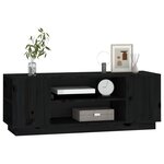 vidaXL Meuble TV Noir 110x35x40 5 cm Bois de pin massif