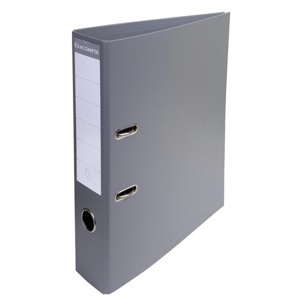 Classeur À Levier Pvc A4 Dos De 70mm. - Gris Foncé - X 10 - Exacompta