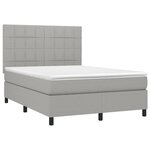 vidaXL Sommier à lattes de lit et matelas et LED Gris clair 140x190 cm