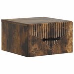 vidaXL Cabinet de chevet mural 2 Pièces Chêne fumé 34 5 x 33 x 20 cm