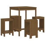 vidaXL Ensemble de bar de jardin 5 Pièces marron miel bois de pin massif