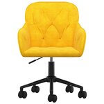 Chaise fauteuil siège pivotante de bureau informatique étude Jaune velours jaune 02_0024142