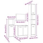 vidaXL Ensemble de meubles de salle de bain 4 Pièces Sonoma gris