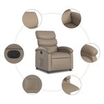 vidaXL Fauteuil inclinable électrique Cappuccino Similicuir
