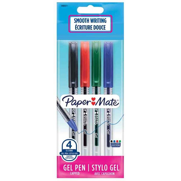 Sachet de 4  Stylo à bille Jiffy Gel 0 5mm assorti Paper Mate