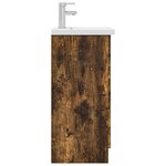 vidaXL Meuble de salle de bain avec évier Chêne fumé 42 x 40 x 84 5 cm