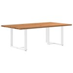 vidaXL Table à manger marron clair bois de chêne massif rectangulaire