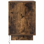 VidaXL Tables de chevet avec lumières LED 2Pièces chêne fumé 38x34x50 cm
