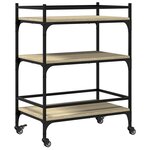 vidaXL Chariot de cuisine chêne sonoma 65x40x86 5 cm bois d'ingénierie