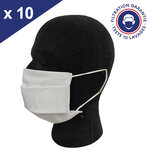 Masque Tissu Lavable x10 Blanc Lot de 10
