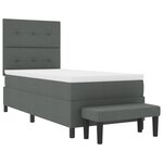 vidaXL Lit à Sommier avec Matelas & Banc Gris Foncé 90x190 cm Tissu