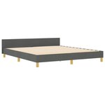 vidaXL Cadre de lit avec tête de lit Gris foncé 180 x 200 cm tissu