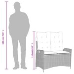 vidaXL Banc inclinable de jardin avec coussins marron résine tressée