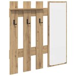 vidaXL Porte-manteau mural avec miroir Chêne artisan 100 x 10 x 100 cm