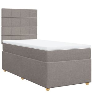 vidaXL Sommier à lattes de lit avec matelas Taupe 90x200 cm Tissu