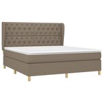 vidaXL Sommier à lattes de lit avec matelas Taupe 160x200 cm Tissu