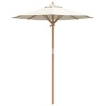 vidaXL Parasol de Jardin Crème Blanc 180x230 cm Bambou