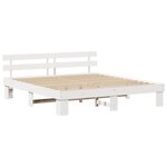 vidaXL Cadre de lit Blanc 200 x 200 cm Bois de pin massif