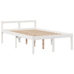 vidaXL Lit bibliothèque sans matelas blanc 135x190 cm bois pin massif