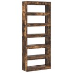 vidaXL Bibliothèque Chêne fumé 80 x 30 x 198 cm Bois d'ingénierie