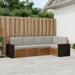 vidaXL Ensemble de canapé d'angle 5 Pièces Naturel et gris clair