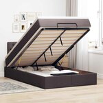vidaXL Lit ottoman avec matelas marron foncé 120x200 cm tissu