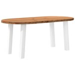 vidaXL Table à manger marron clair bois de chêne massif ovale