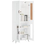 vidaXL Buffet haut Blanc 69 5x34x180 cm Bois d'ingénierie