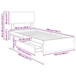 vidaXL Lit de Rangement Gris béton 100 x 200 cm Bois d'ingénierie