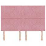 vidaXL Tête de lit en velours rose avec un design en blocs de diamant de 160 cm