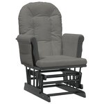 vidaXL Chaise berçante avec repose-pied Gris foncé Tissu