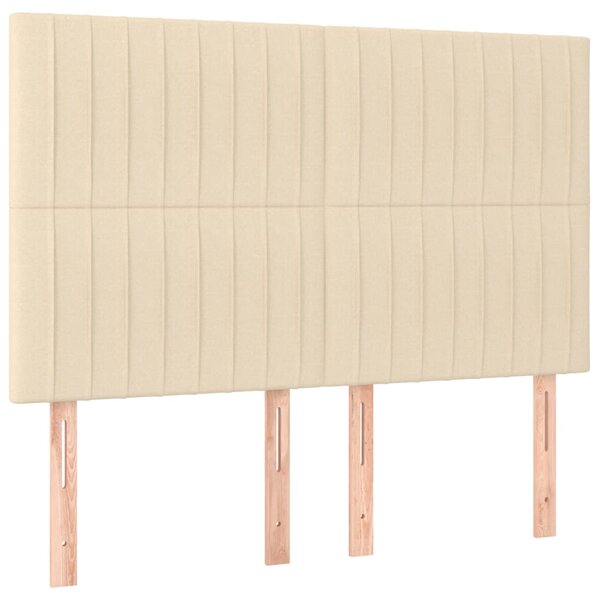 vidaXL Têtes de lit 4 Pièces Crème 72x5x78/88 cm Tissu