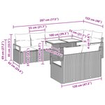 Ensemble de Canapé de Jardin 9 Pièces avec Coussins Beige Poly Rattan